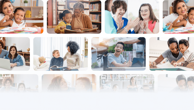 Students learning together with technology support